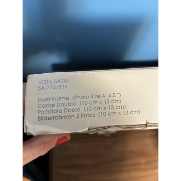 Mikasa Lead Crystal Vista Satin Double Picture Frame W Box Wedding Family - Picture 6 of 9